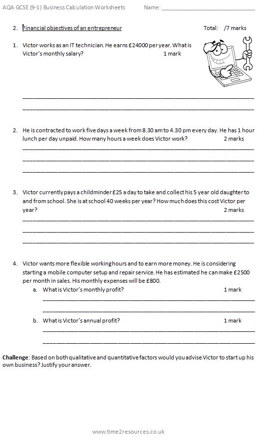 aqa-gcse-9-1-business-calculation-worksheets